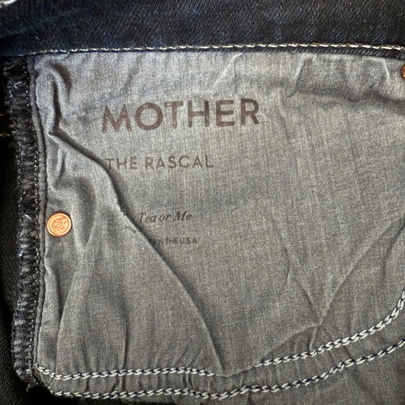 MOTHER The Rascal Mid Rise Dark Wash Jeans Size 32 - Picture 7 of 12